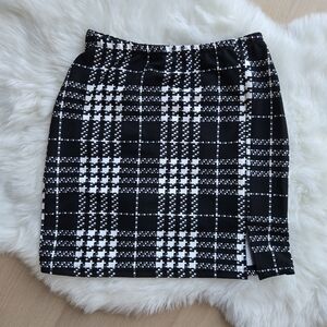 Black and White Plaid Women's Skirt